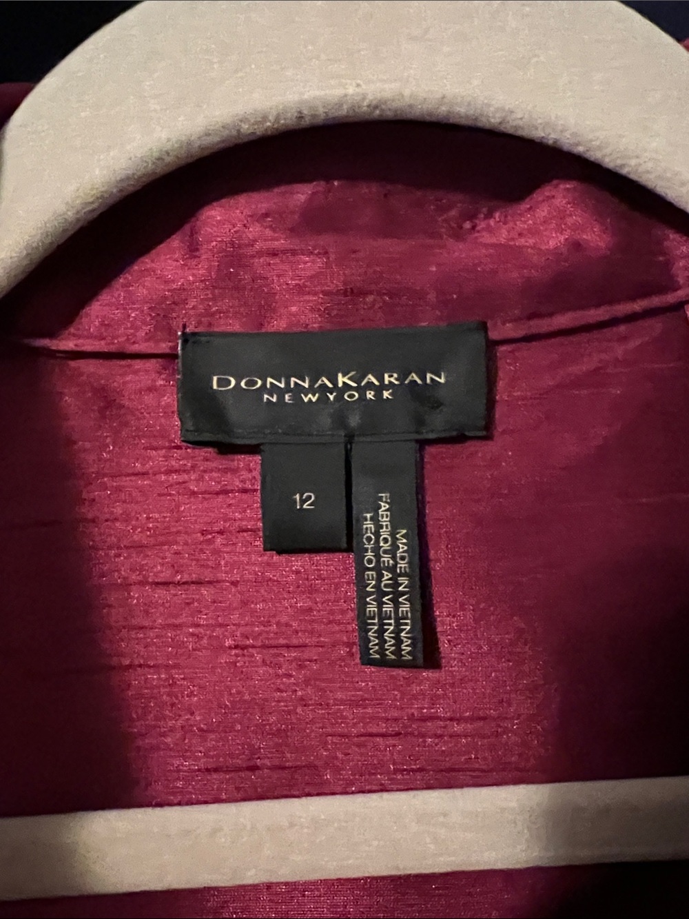 Donna Karan Crimson Satin Maxi Dress with Button Front - Picture 2 of 3